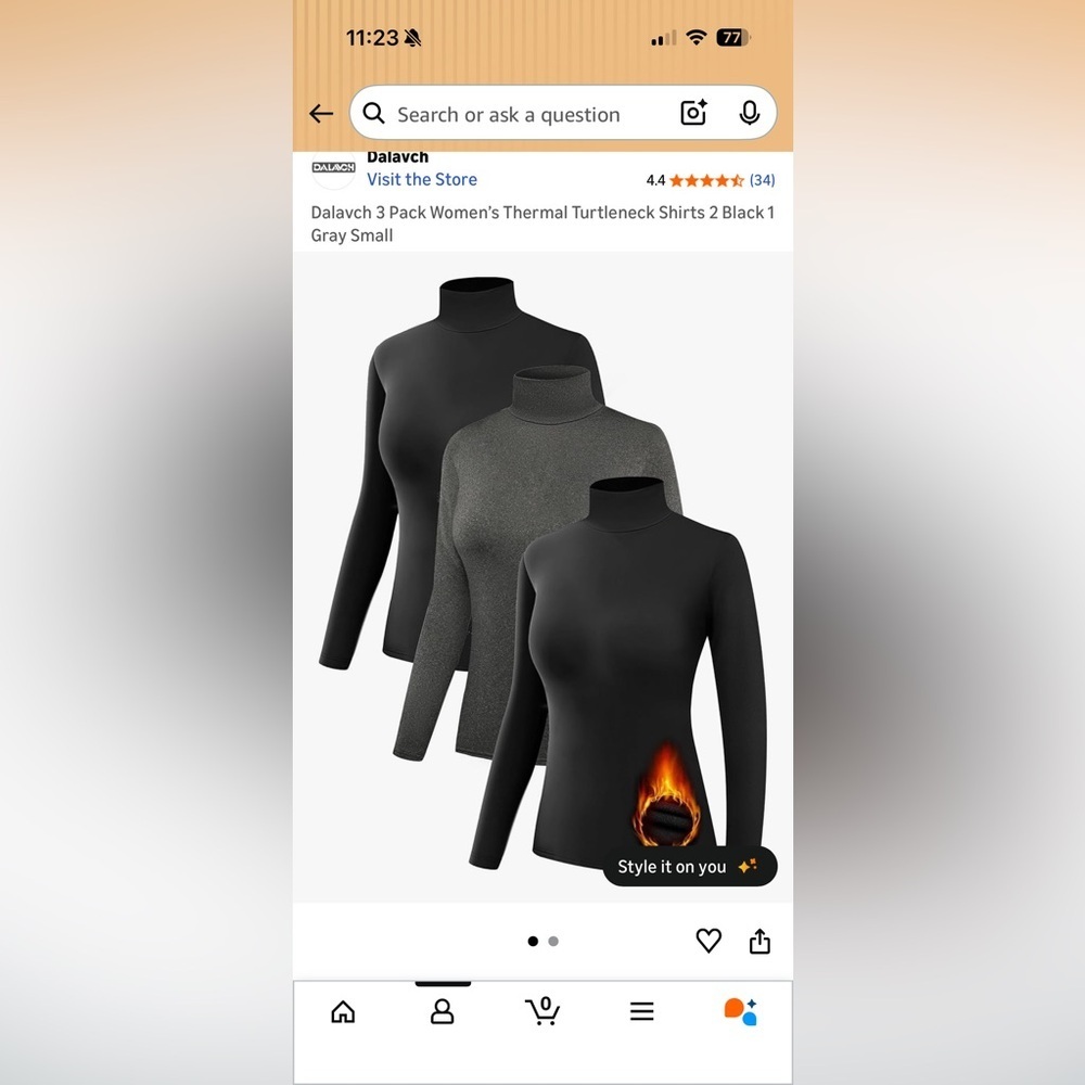 Amazon Women's Thermal Turtleneck Tops - Picture 2 of 6